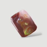 13.7ct Mexican Fire Agate, Green Fire Agate - Perfect gemstone Gift, Rectangular Fire Agate, Rare Gemstone than Diamonds, Dimensions 17 x 12.5 mm