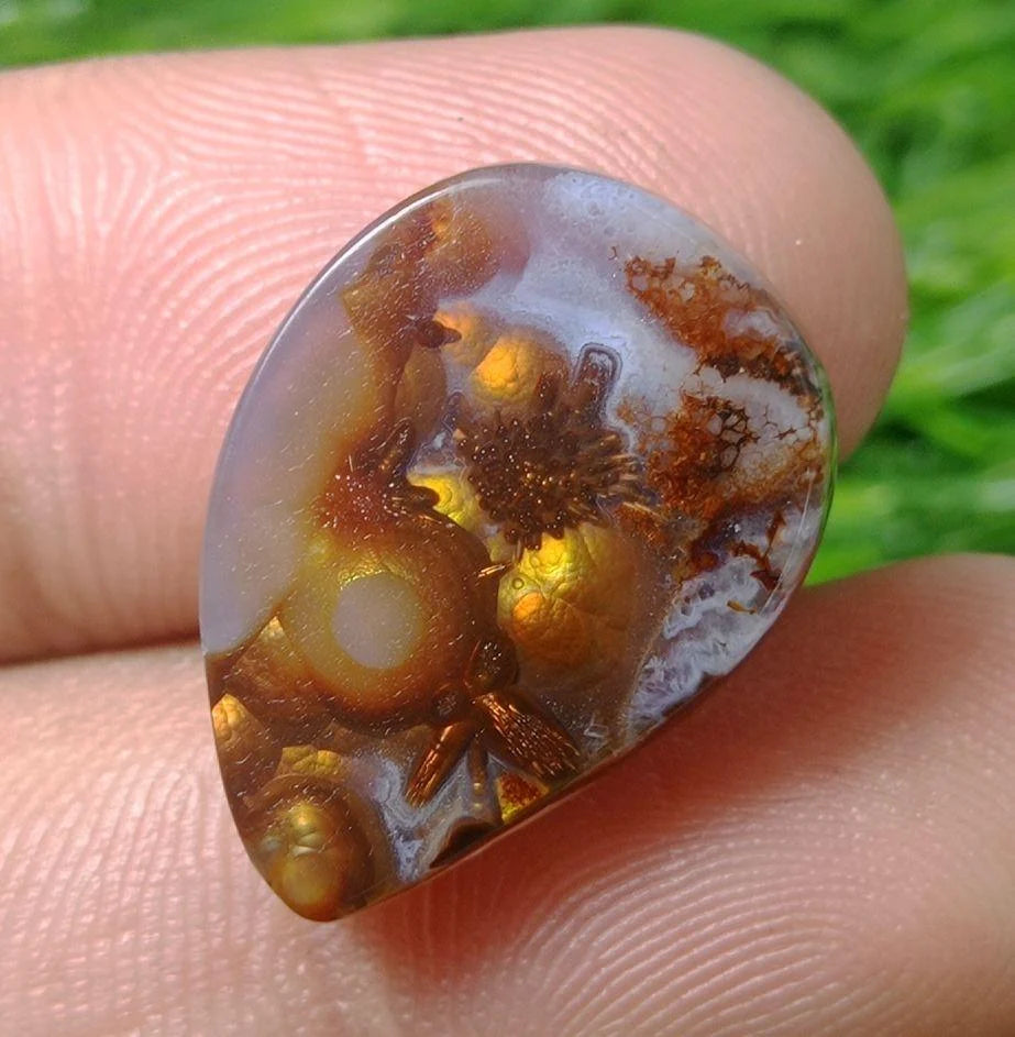Mexican Fire Agate with Segenite Needles- 16.9ct