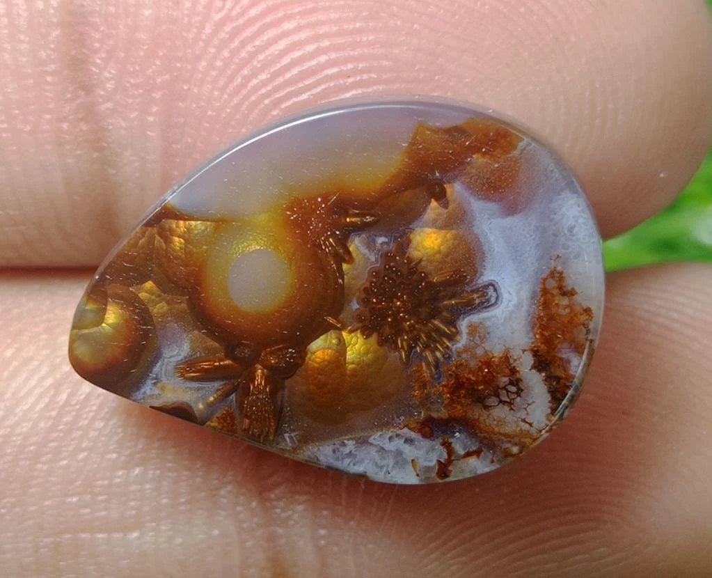Mexican Fire Agate with Segenite Needles- 16.9ct