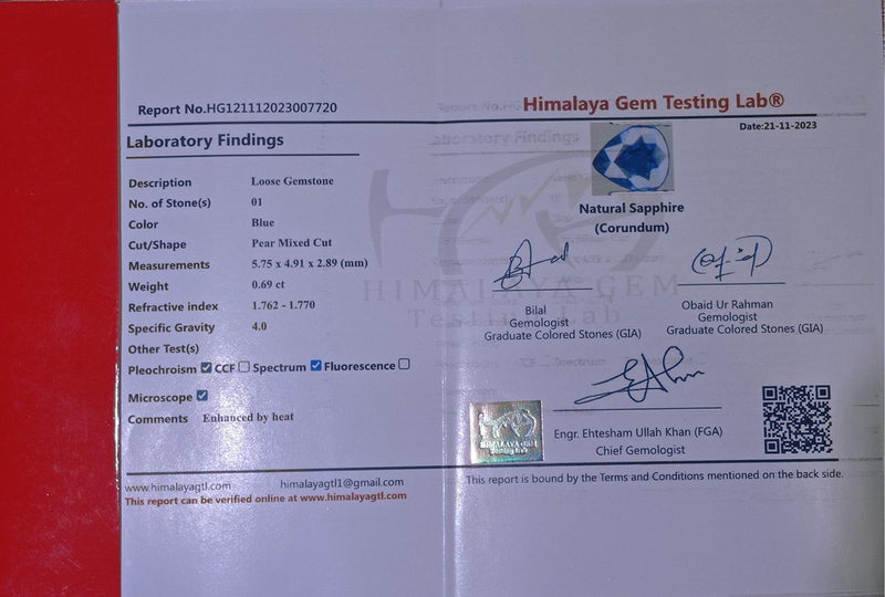 Blue Sapphire - 0.69ct