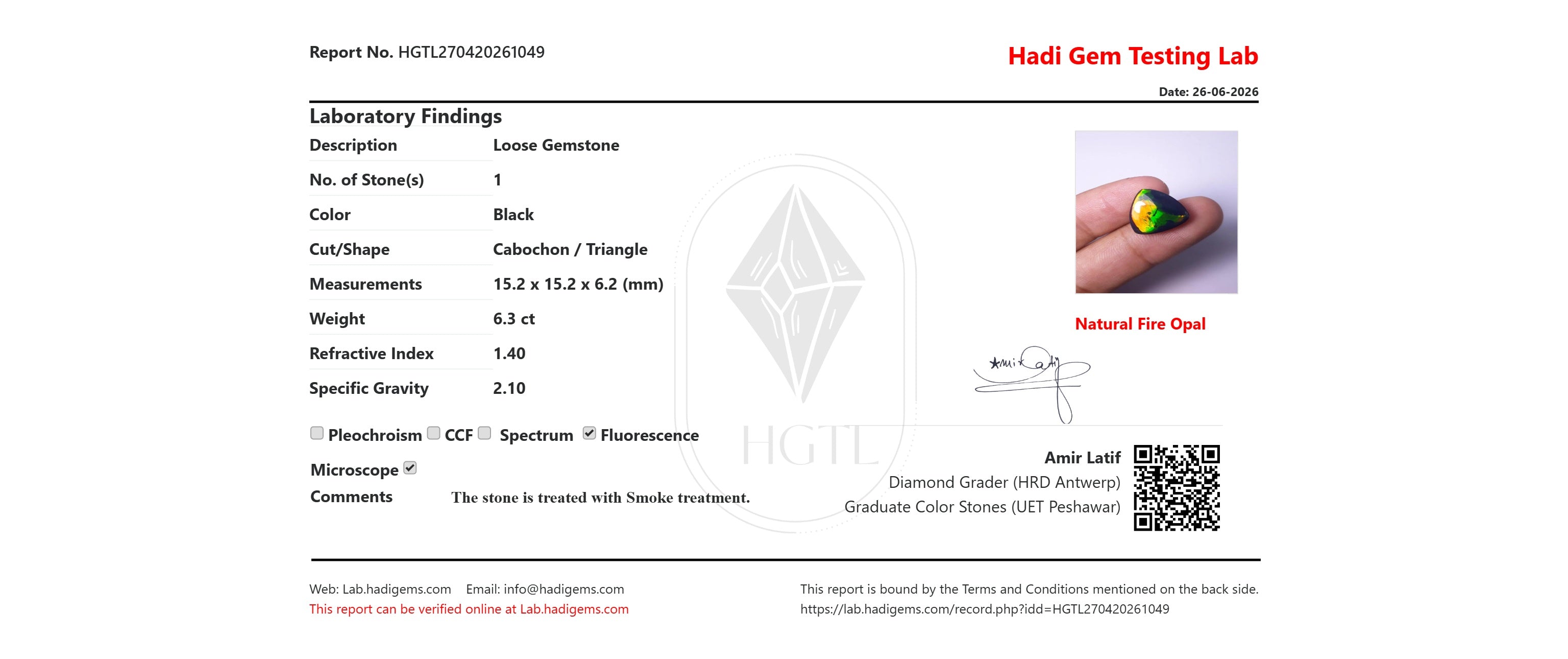Fire Opal - 6.3ct