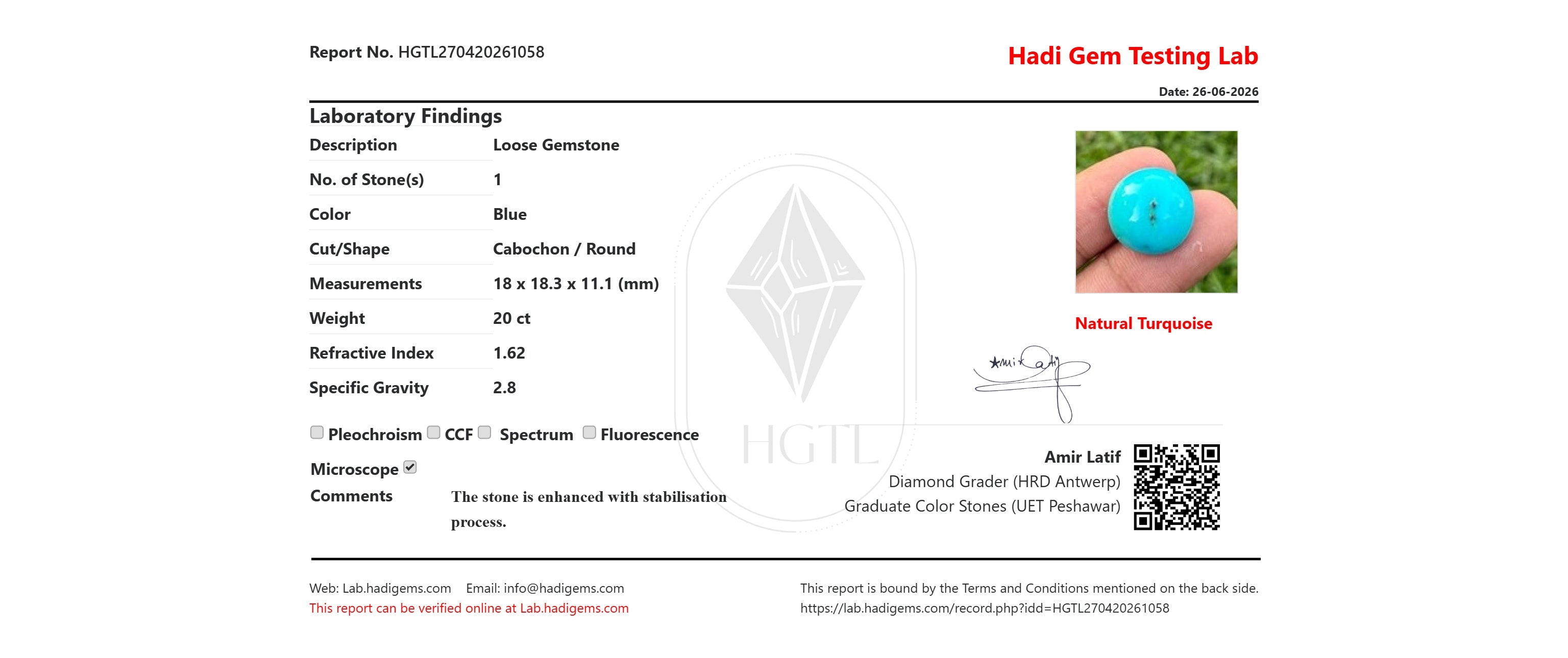 Blue Matrix Turquoise - 20ct