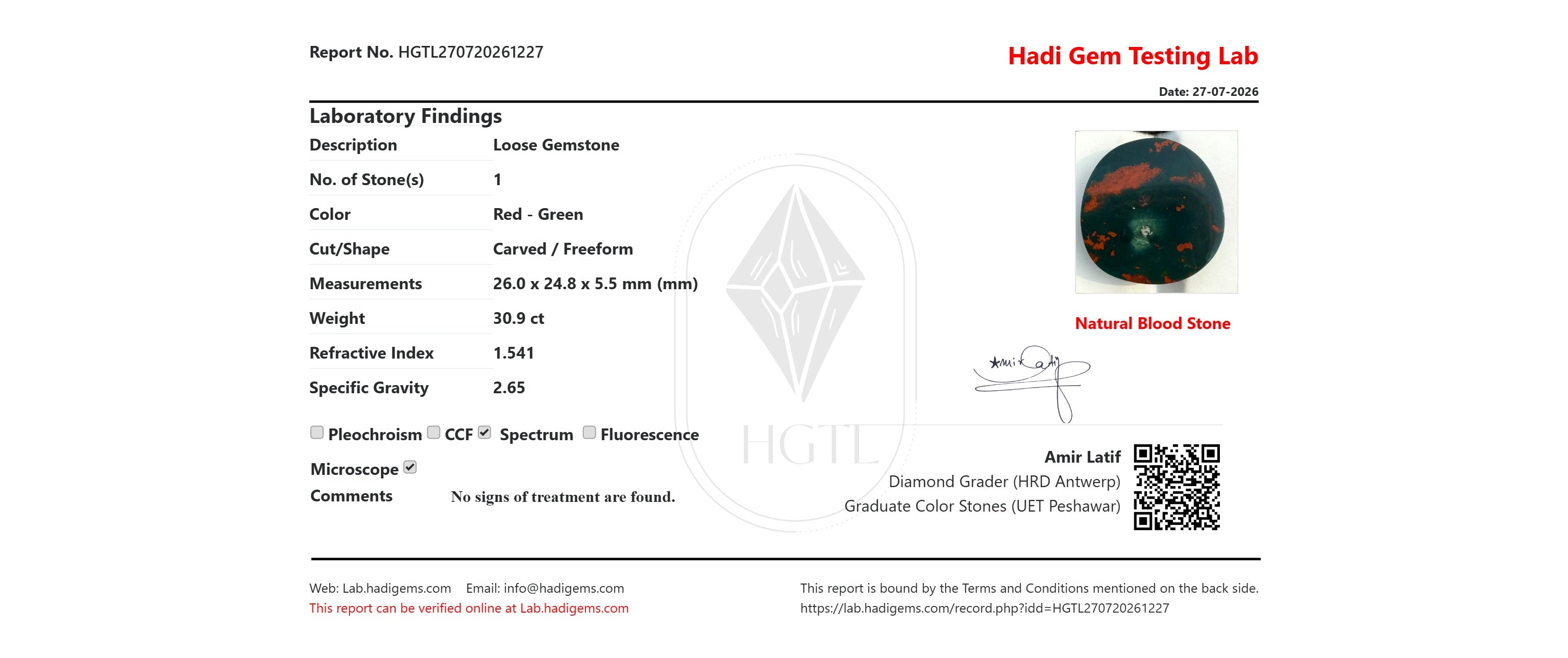 Blood Stone 30.9ct