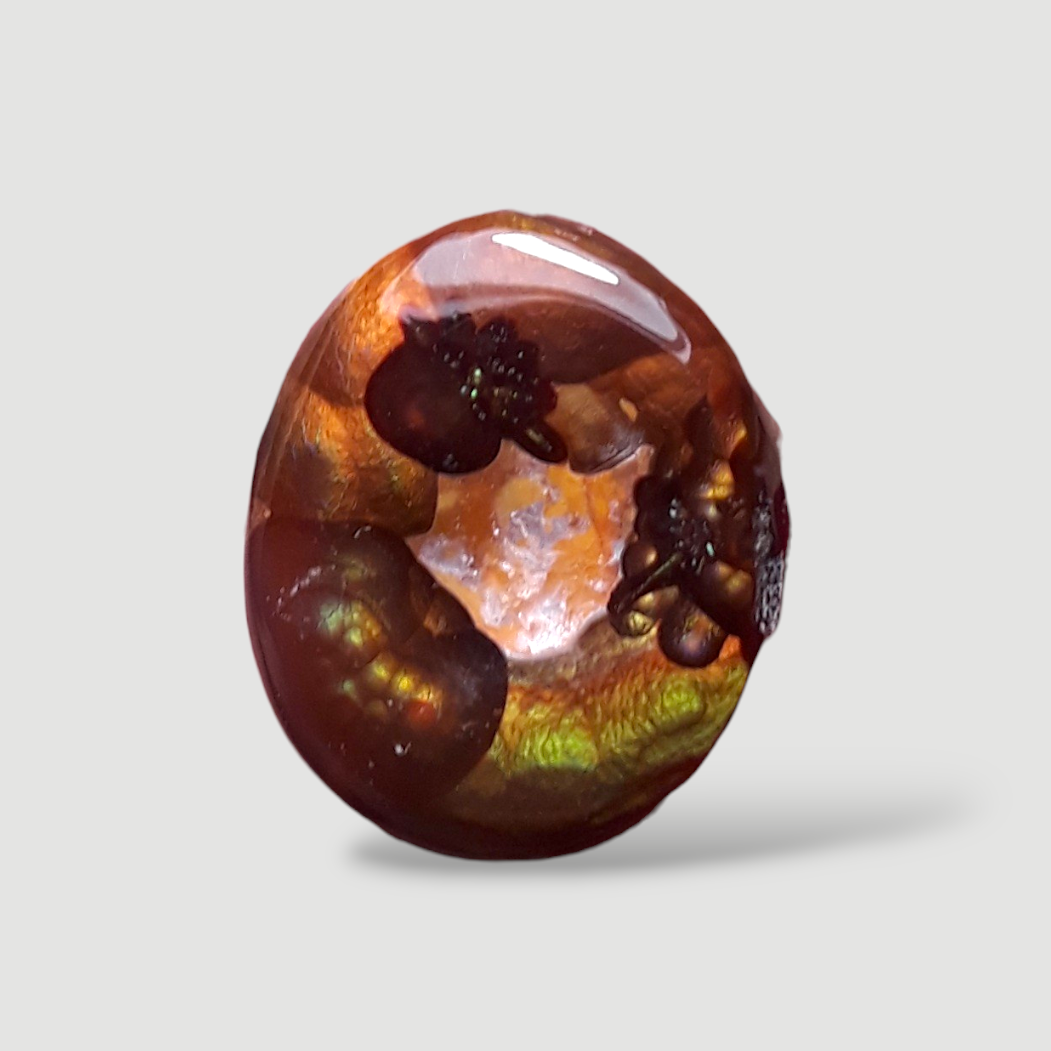 15.6ct Rare Fire Agate Cab, Aatshi Aqeeq Dimensions 17x15mm