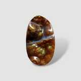 19ct Natural Long-Oval Carved Rare Mexican Fire Agate, Dimensions 26x15x6mm