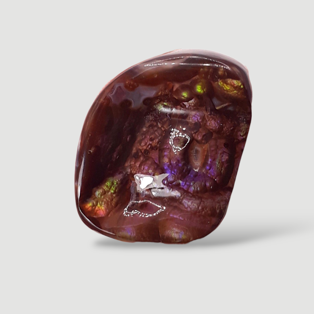 23.8ct Purple Fire Agate, Rare Fire Agate - Polished Fire Agate, Dimensions 23 x 17 mm