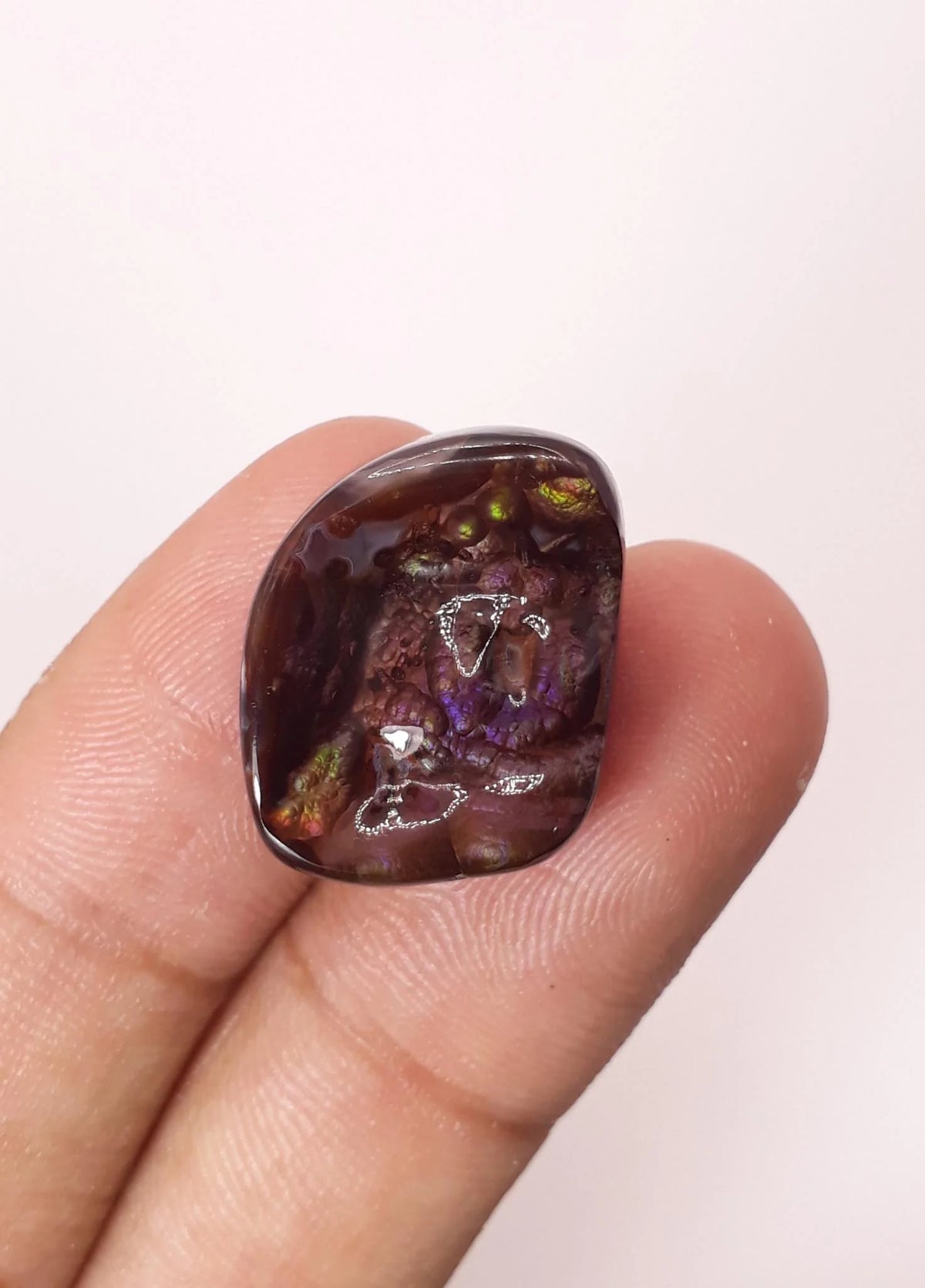 Purple Green Mexican Fire Agate - 23.8ct