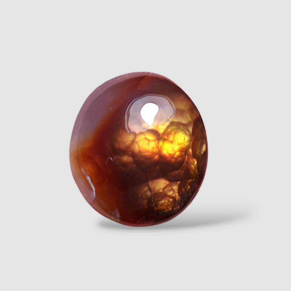 6.1ct Rare Fire Agate, Yellow Oval Cabochon Fire Agate - Perfect Gift, Dimensions 13x10mm