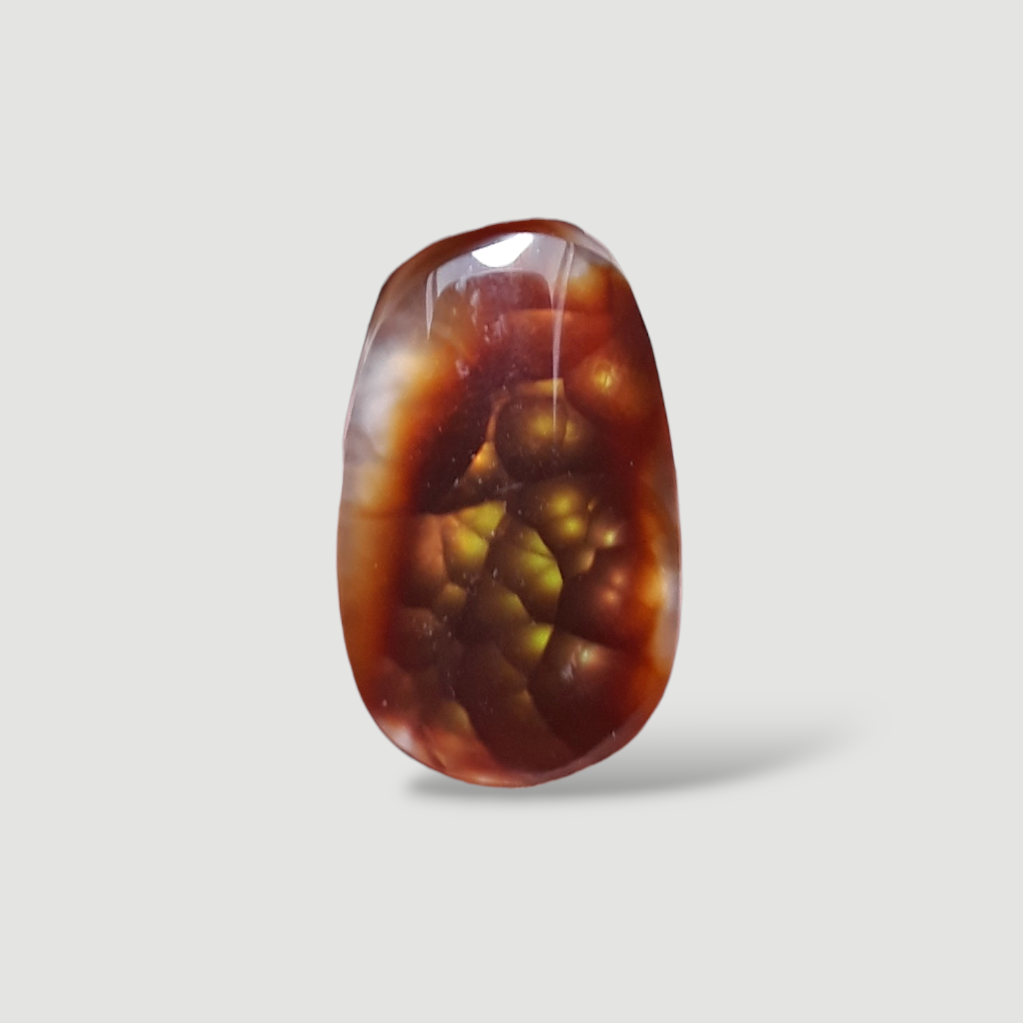 6.3 Mexican Fire Agate, Rare Fire Agate, Bubbly Cabochon Fire Agate, Rare Gemstone than Diamonds, Dimensions 16x10x6mm