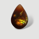 7.2ct Pear-Shaped Rare Fire Agate, Aatshi Aqeeq, Dimensions 14x10x6mm