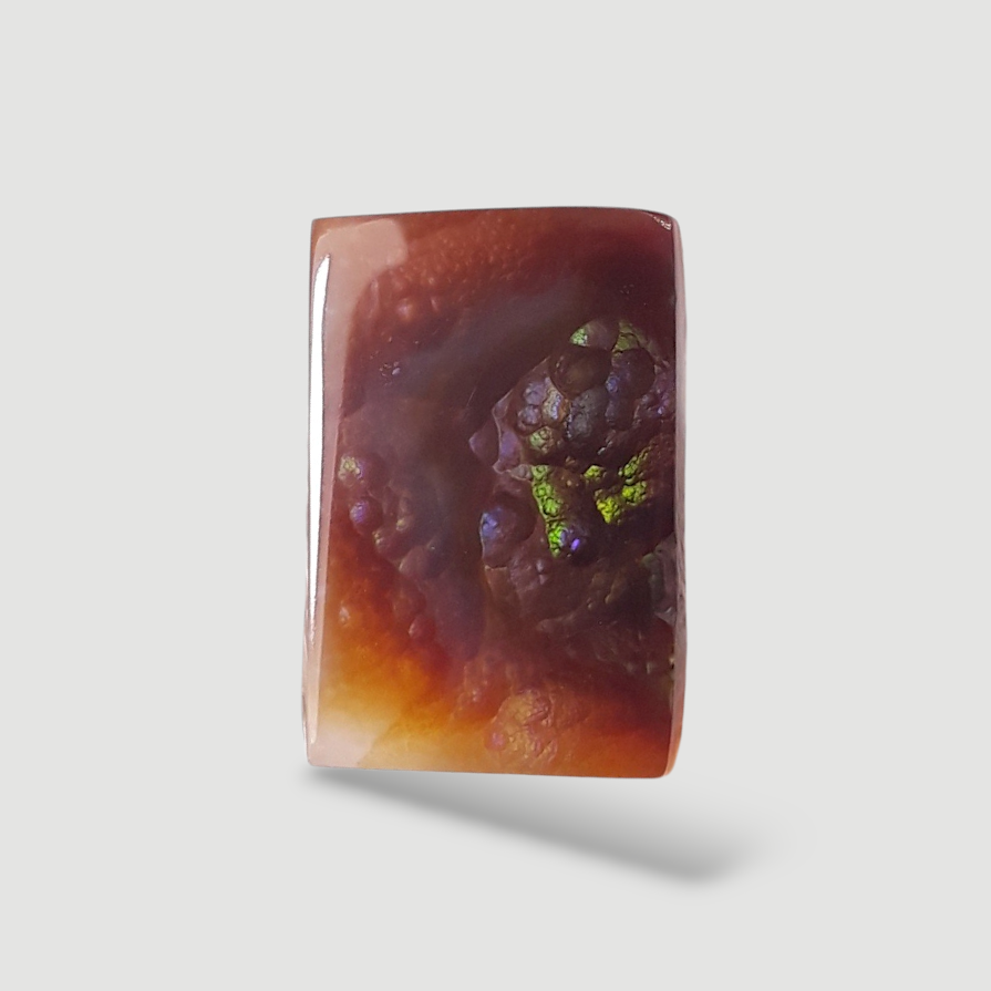 7.35ct Colorful Bubbly Mexican Fire Agate, Rectangular Shape Fire Agate , Perfect gemstone Gift, Rare Gemstone than Diamonds, Dimensions 14x9x4mm
