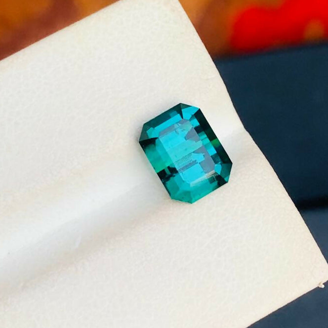 Tourmaline 3.35 ct Dark Greenish blue Color Natural Certified